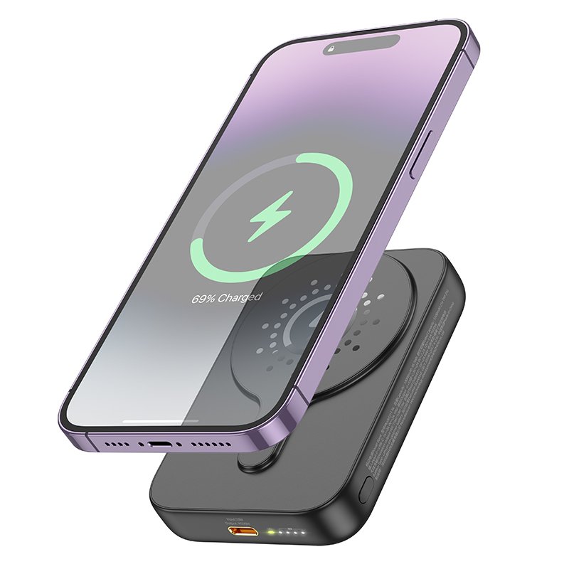 HOCO MAGNETIC WIRELESS CHARGING POWER BANK 100000MAH BLACK J117A