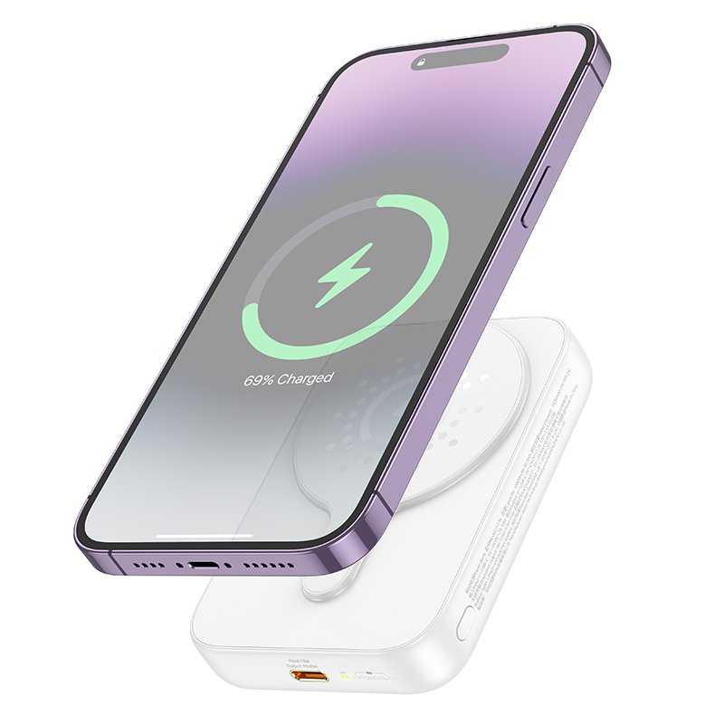 HOCO MAGNETIC WIRELESS CHARGING POWER BANK 100000MAH WHITE J117A