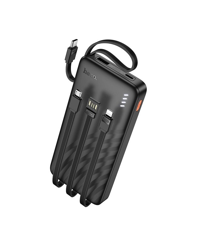 HOCO NIGHT TIDE POWER BANK WITH 4 BUILT-IN CABLES 10000MAH BLACK J146