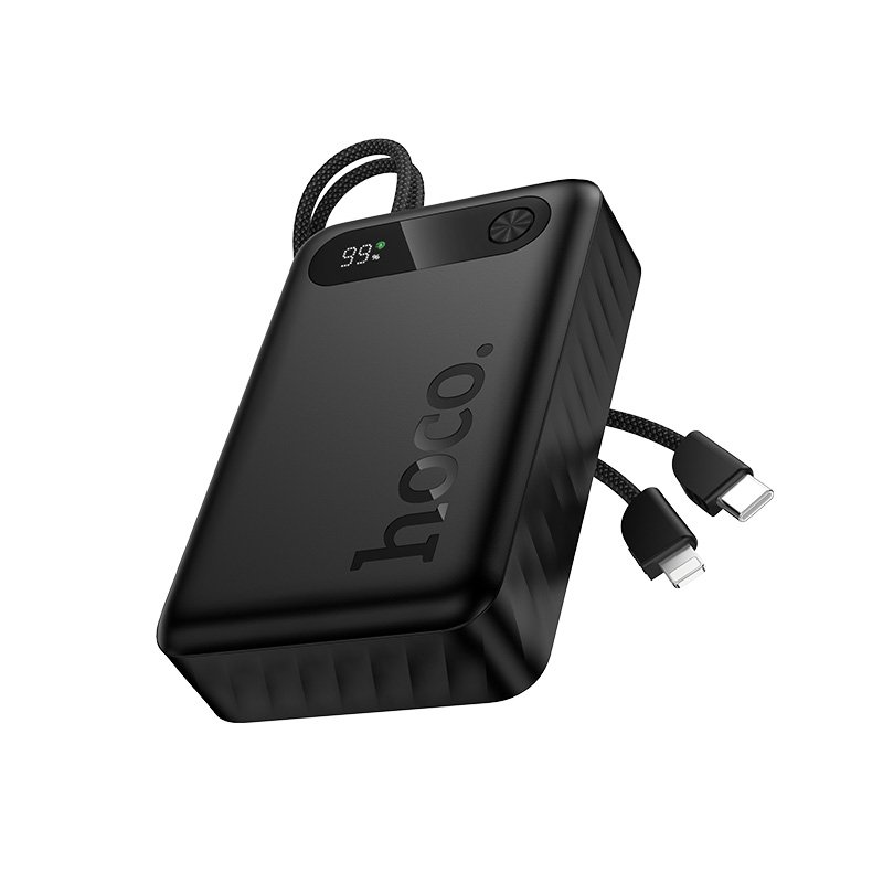 HOCO PD20W BUILT-IN TYPE-C & IP CABLE POWER BANK 20000MAH (BLACK) J171A