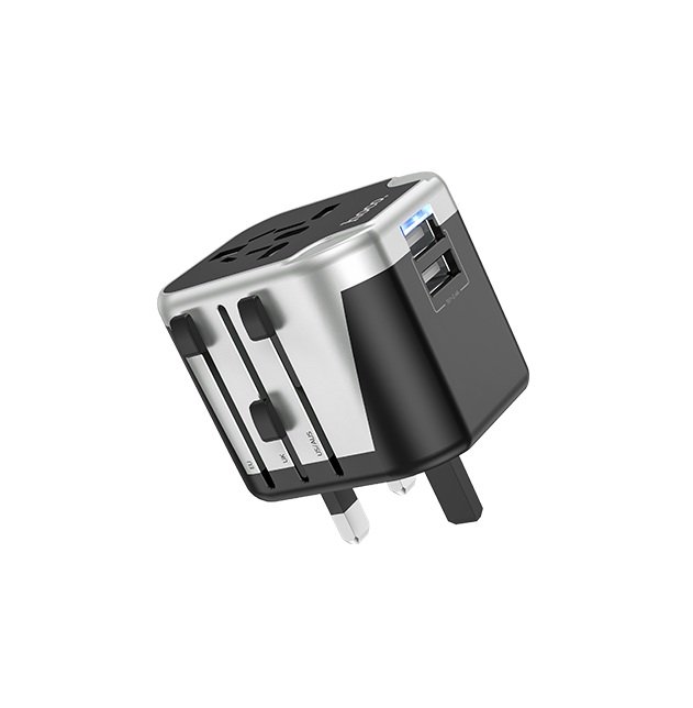 HOCO UNIVERSAL TRAVEL/TOURIST ADAPTER WITH 2 USB OUTPUT AC5