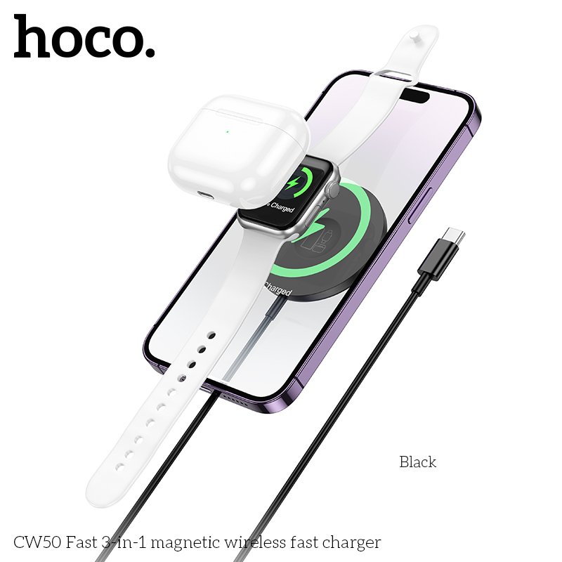 HOCO 3-IN-1 MAGNETIC WIRELESS FAST CHARGER 15W CW50