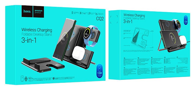 HOCO 3-IN-1 WIRELESS CHARGING FOLDABLE DESKTOP STAND (SAMSUNG) 15W CQ2