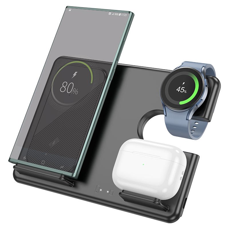 HOCO 3-IN-1 WIRELESS CHARGING FOLDABLE DESKTOP STAND (SAMSUNG) 15W CQ2