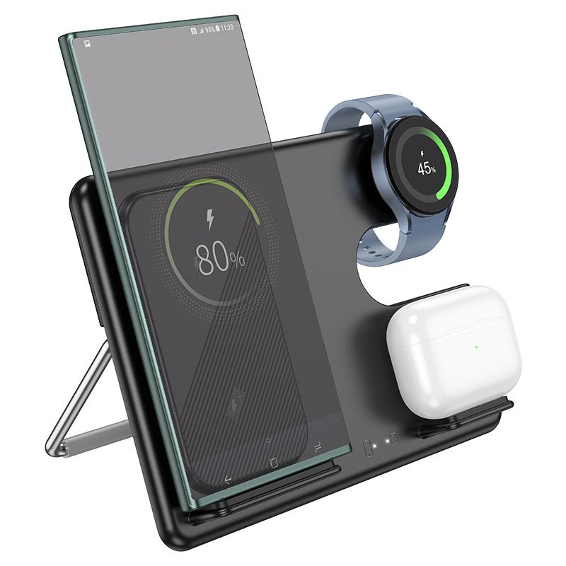 HOCO 3-IN-1 WIRELESS CHARGING FOLDABLE DESKTOP STAND (SAMSUNG) 15W CQ2