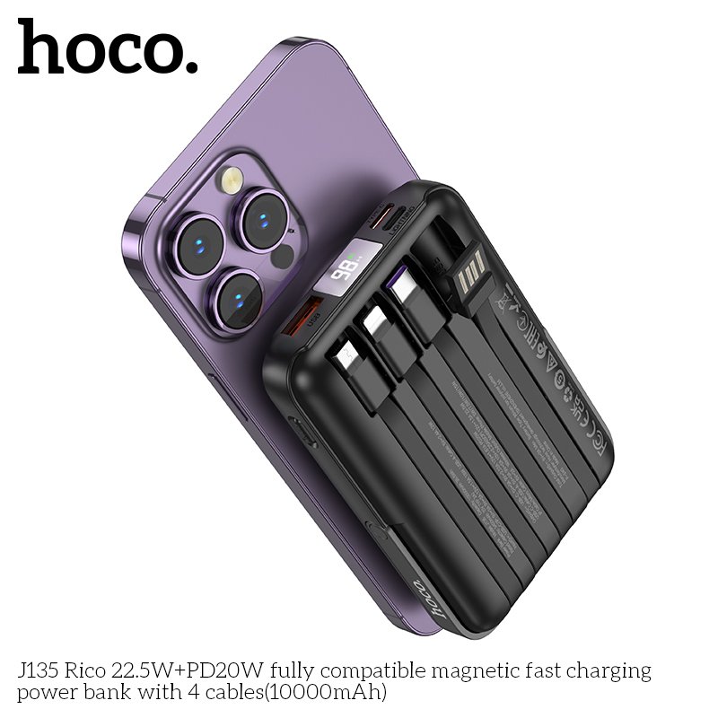 HOCO 4 CABLES + MAGSAFE CAHRGE + PHONE STAND (10000mah)J135