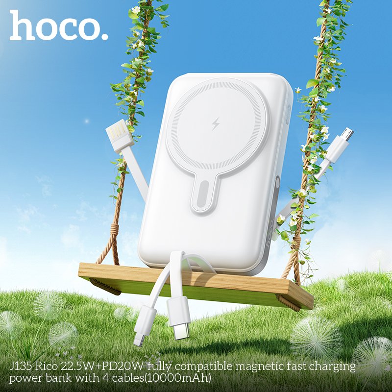 HOCO 4 CABLES + MAGSAFE CAHRGE + PHONE STAND (10000mah)J135
