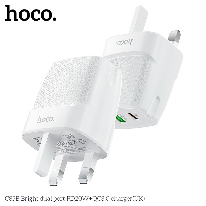 HOCO BRIGHT DUAL PORT QUICK CHARGER PD20 C85B