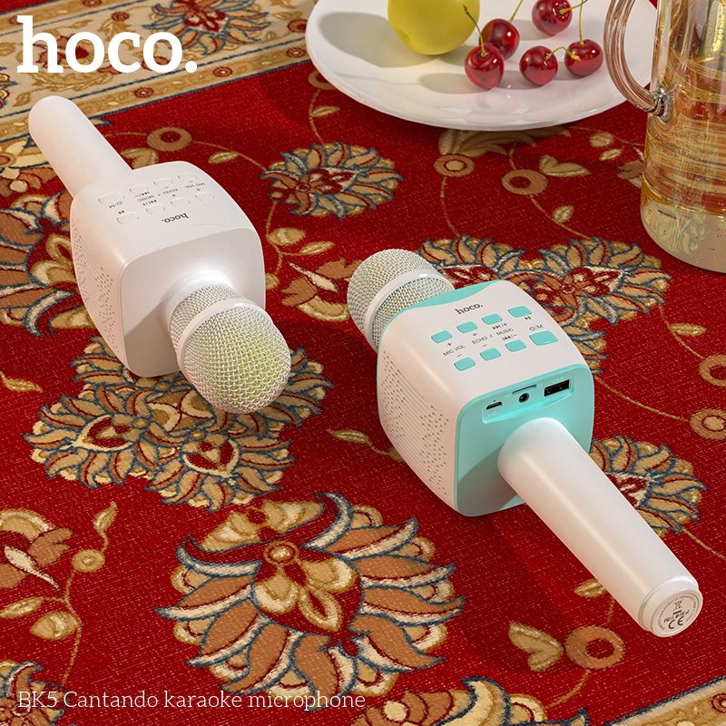 HOCO CANTANDO KARAOKE MICROPHONE WHITE BK5