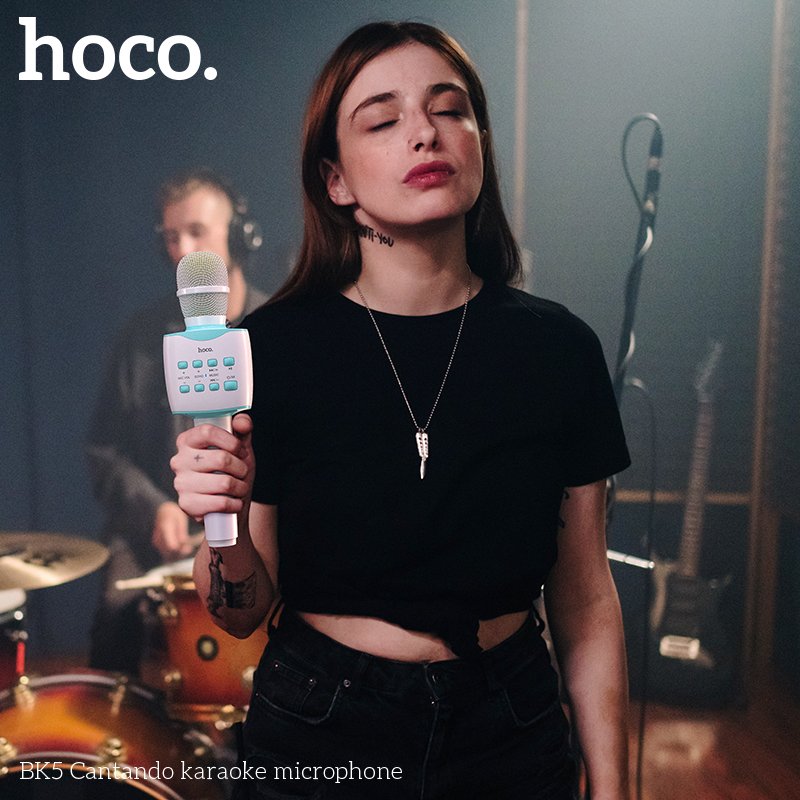 HOCO CANTANDO KARAOKE MICROPHONE WHITE BK5