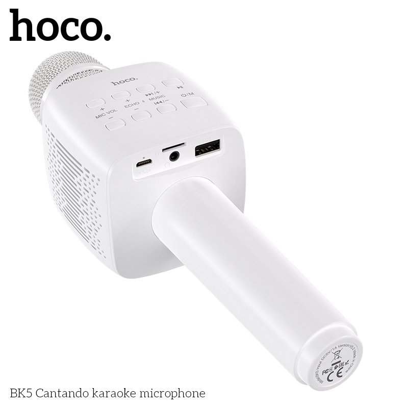 HOCO CANTANDO KARAOKE MICROPHONE WHITE BK5