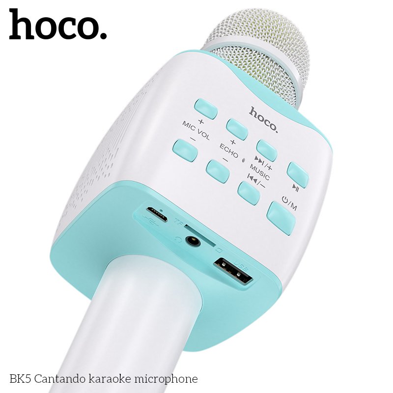 HOCO CANTANDO KARAOKE MICROPHONE WHITE BK5