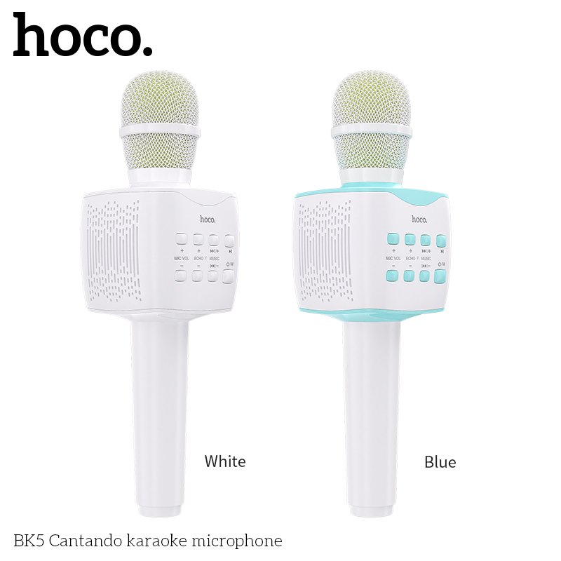 HOCO CANTANDO KARAOKE MICROPHONE WHITE BK5