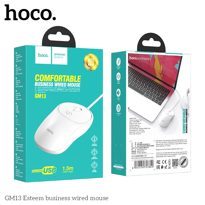 HOCO COMFORTABLE BUSINESS WIRED MOUSE GM13