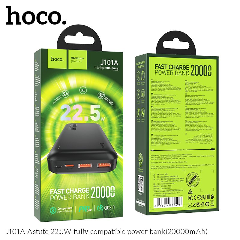 HOCO FAST CHARGE POWER BANK PD20W (20000mah) J101A