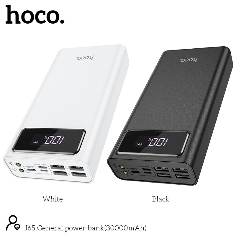 HOCO GENERAL POWER BANK WITH TORCH (30000mah) J65