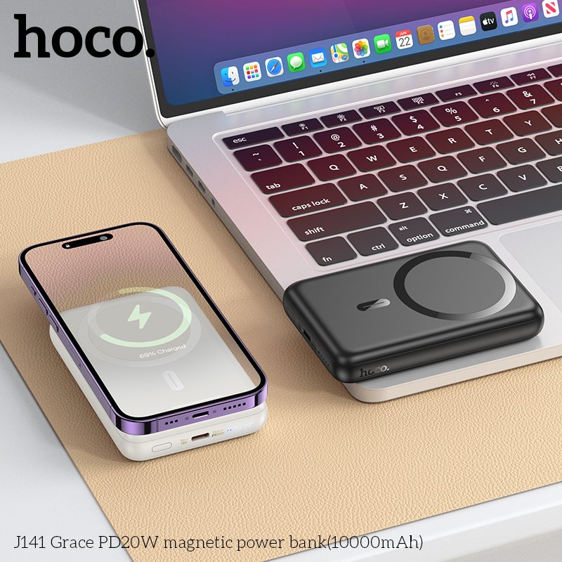 HOCO GRACE PD20 MAGNETIC WIRELESS POWER BANK (10000mah) J141