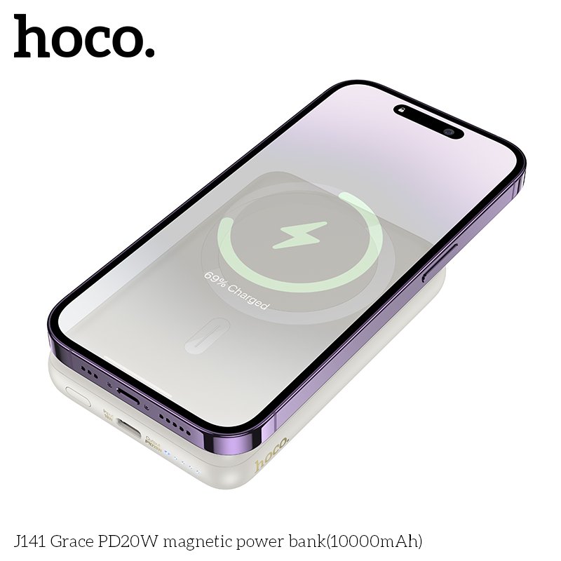 HOCO GRACE PD20 MAGNETIC WIRELESS POWER BANK (10000mah) J141