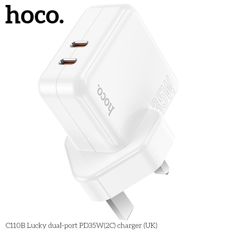 HOCO HIGH POWER DUAL PORT(2C) FAST CHARGER PD35 C110B