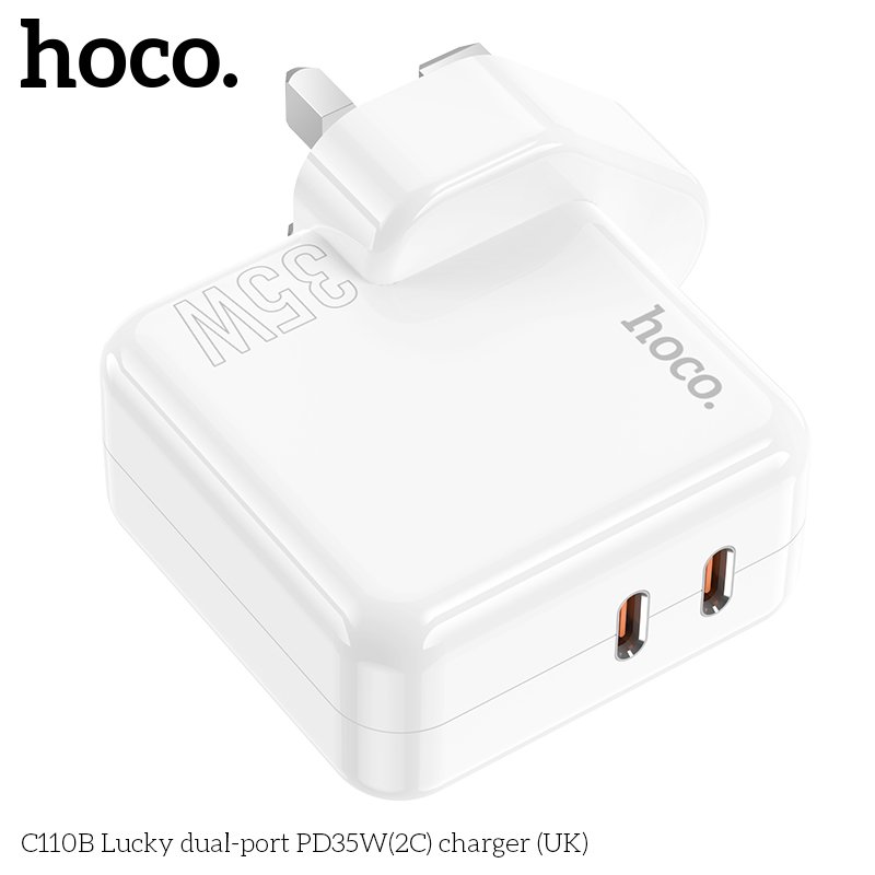 HOCO HIGH POWER DUAL PORT(2C) FAST CHARGER PD35 C110B