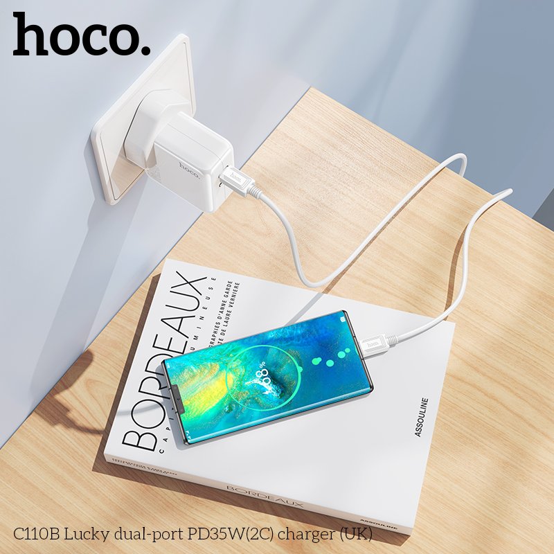 HOCO HIGH POWER DUAL PORT(2C) FAST CHARGER PD35 C110B