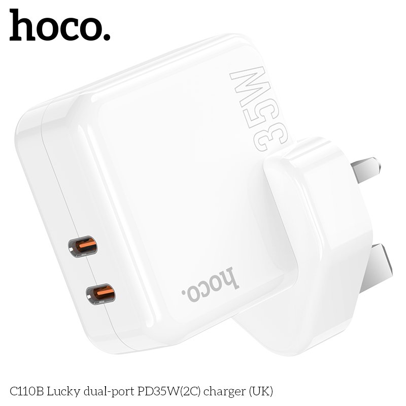HOCO HIGH POWER DUAL PORT(2C) FAST CHARGER PD35 C110B