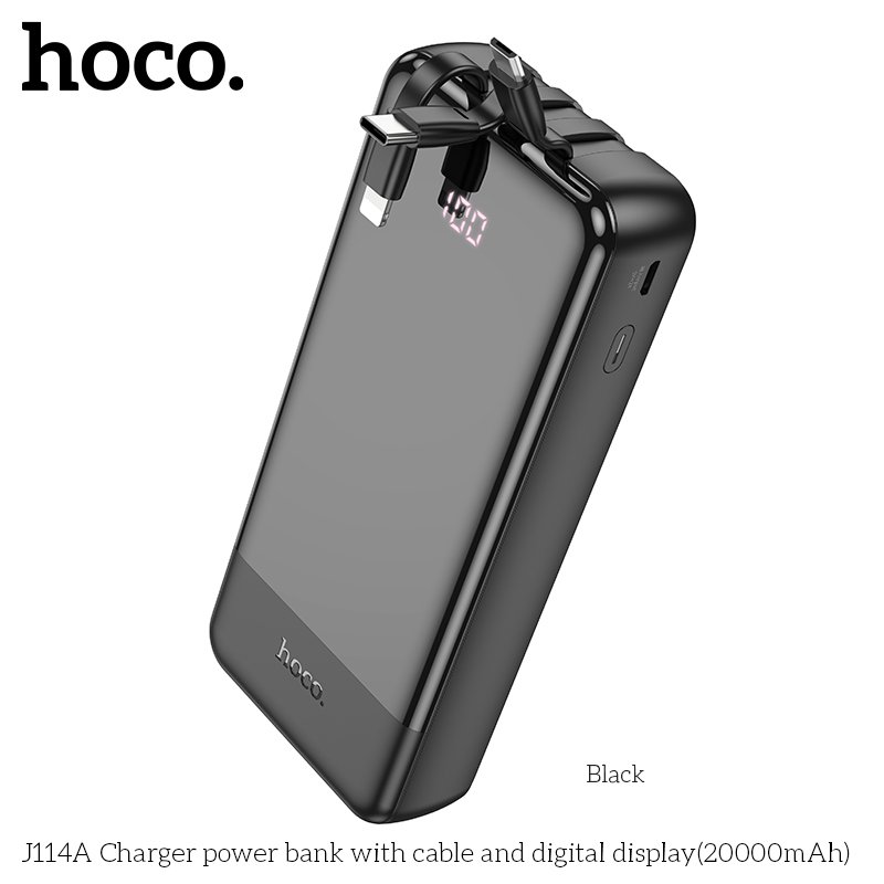 HOCO LARGE CAPACITY POWER BANK WITH CABLES (20000mah) J114A