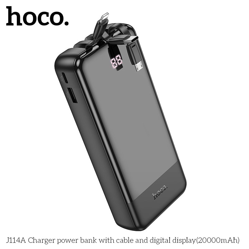 HOCO LARGE CAPACITY POWER BANK WITH CABLES (20000mah) J114A
