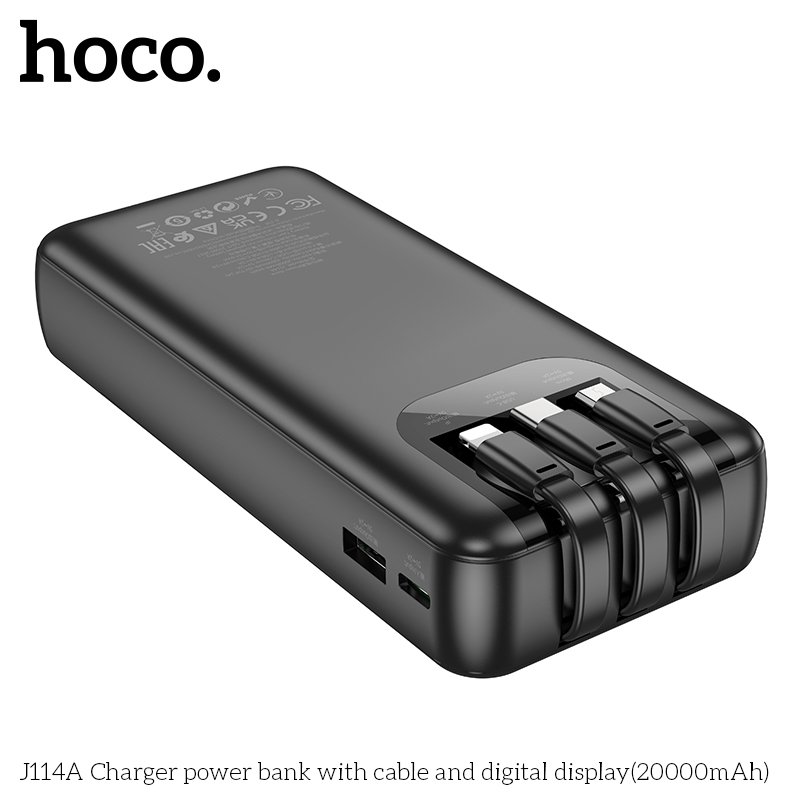 HOCO LARGE CAPACITY POWER BANK WITH CABLES (20000mah) J114A
