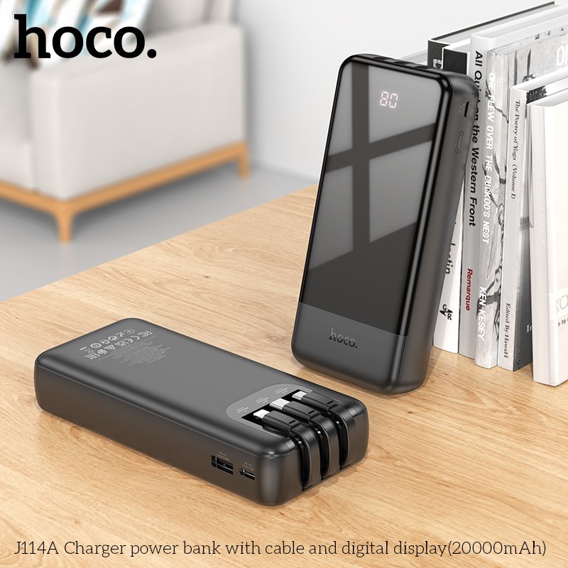 HOCO LARGE CAPACITY POWER BANK WITH CABLES (20000mah) J114A
