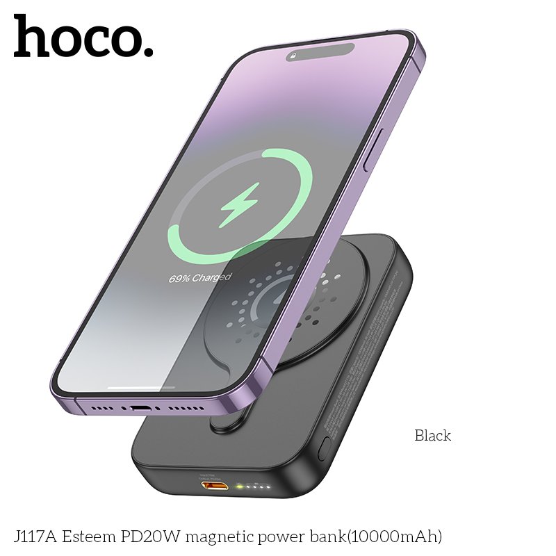 HOCO MAGNETIC WIRELESS CHARGING POWER BANK (10000mah) 20W J117A