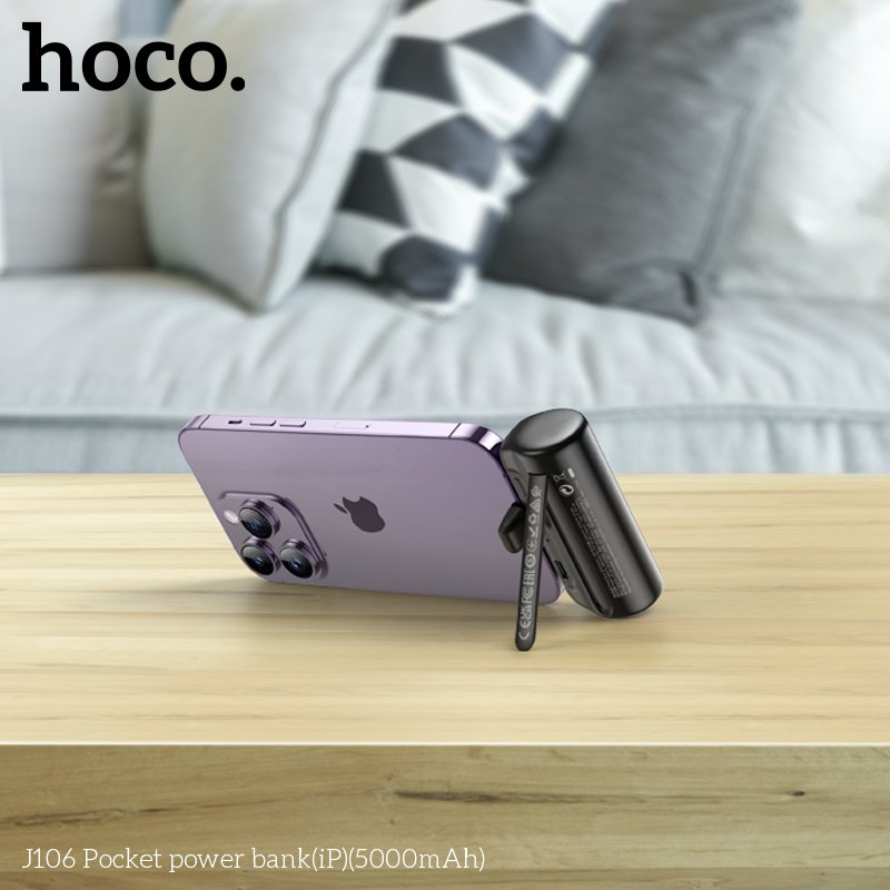HOCO MINI POCKET IPHONE POWER BANK WITH FOLDING STAND (5000mah) J106