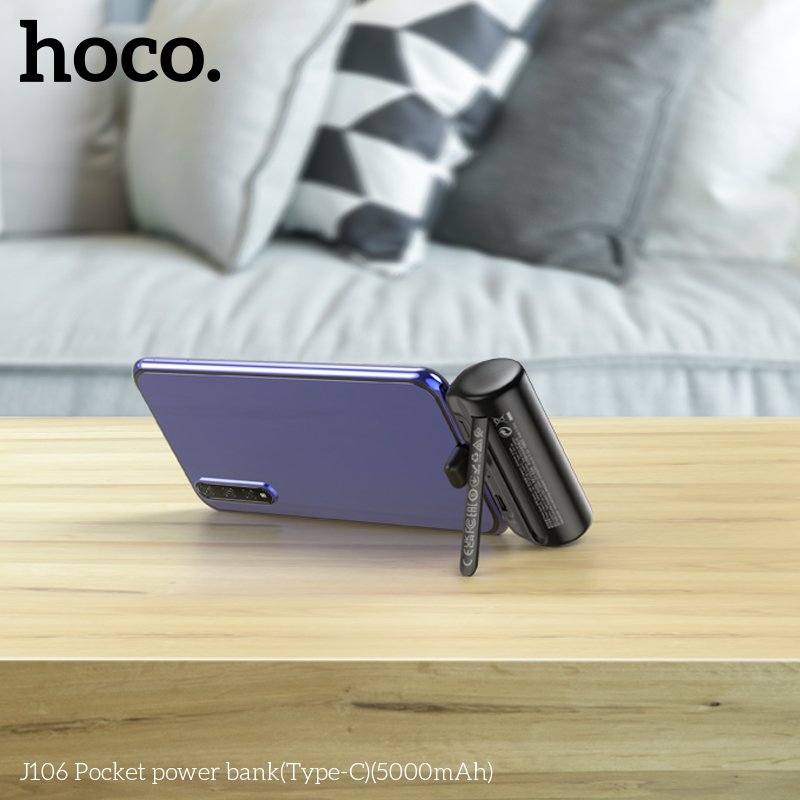 HOCO MINI POCKET TYPE-C POWER BANK WITH FOLDING STAND (5000mah) J106