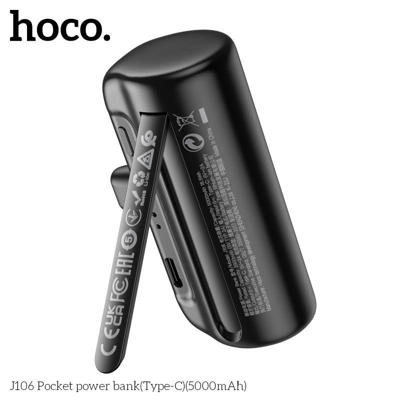 HOCO MINI POCKET TYPE-C POWER BANK WITH FOLDING STAND (5000mah) J106