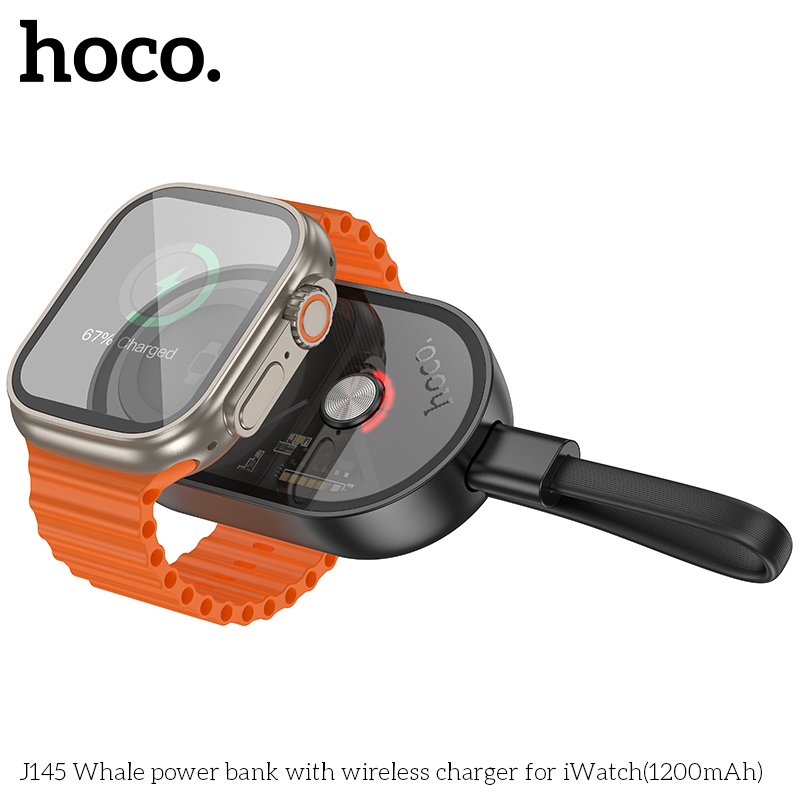 HOCO MINI POWER BANK 2-IN-1 WIRELESS CHARGER WITH USB-C CABLE (1200mah)J145