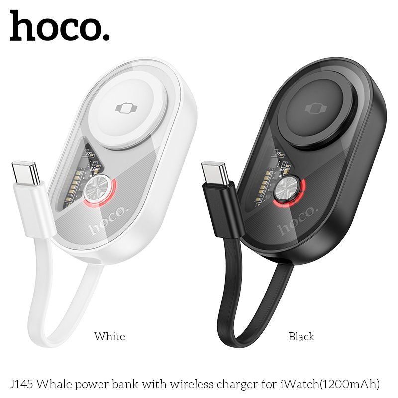 HOCO MINI POWER BANK 2-IN-1 WIRELESS CHARGER WITH USB-C CABLE (1200mah)J145