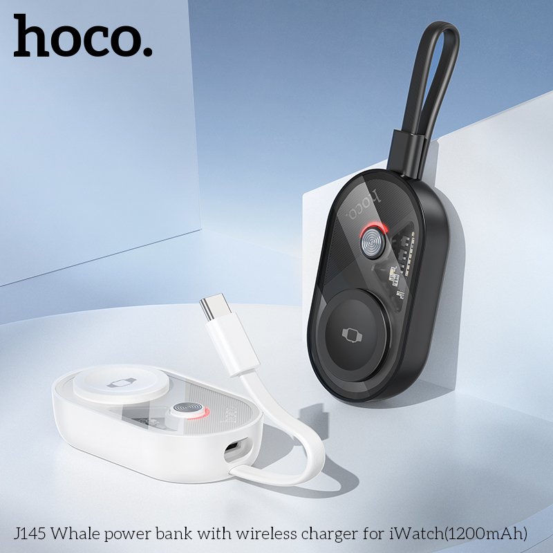 HOCO MINI POWER BANK 2-IN-1 WIRELESS CHARGER WITH USB-C CABLE (1200mah)J145