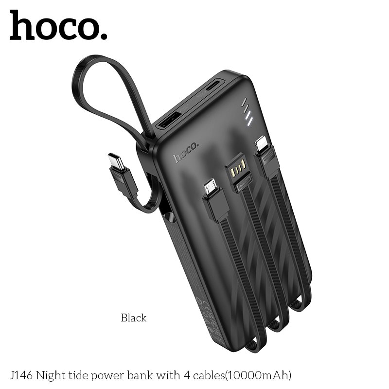 HOCO NIGHT TIDE WITH 4 CABLES POWER BANK (10000mah) J146
