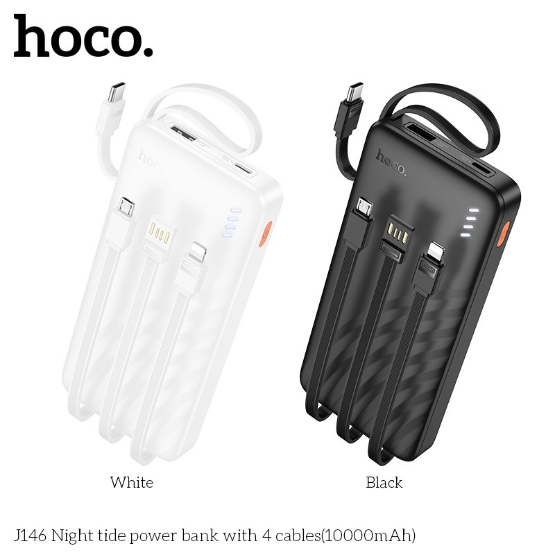 HOCO NIGHT TIDE WITH 4 CABLES POWER BANK (10000mah) J146