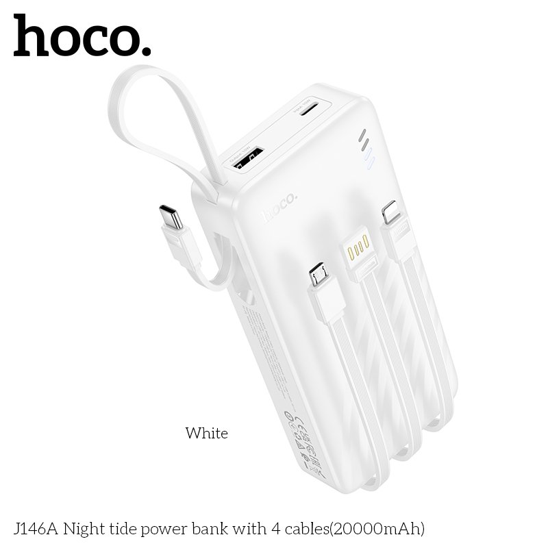 HOCO NIGHT TIDE WITH 4 CABLES POWER BANK (20000mah) J146A