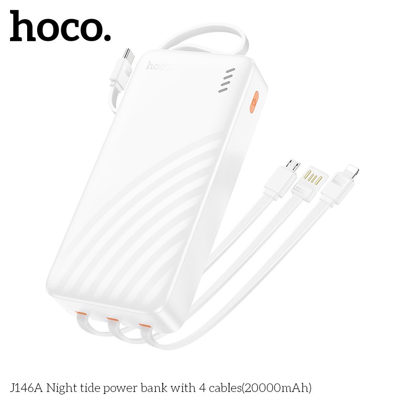 HOCO NIGHT TIDE WITH 4 CABLES POWER BANK (20000mah) J146A