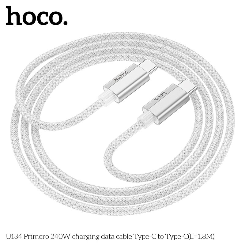 HOCO PRIMERO FAST CHARGING BRAIDED TYPE-C TO TYPE-C CHARGING DATA CABLE 240W 1.8M U134
