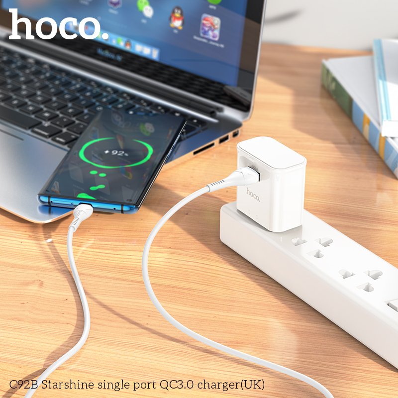 HOCO SINGLE PORT QUICK CHARGER 18W C92B