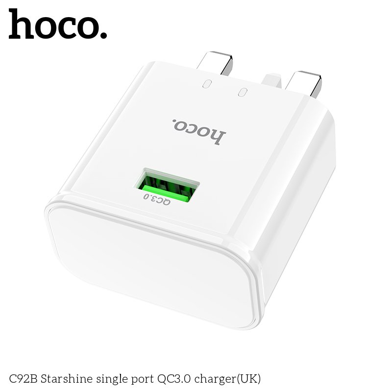 HOCO SINGLE PORT QUICK CHARGER 18W C92B