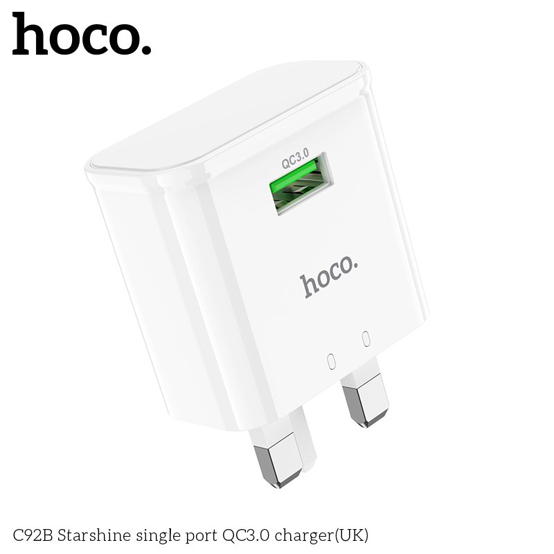 HOCO SINGLE PORT QUICK CHARGER 18W C92B