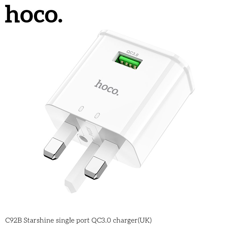 HOCO SINGLE PORT QUICK CHARGER 18W C92B