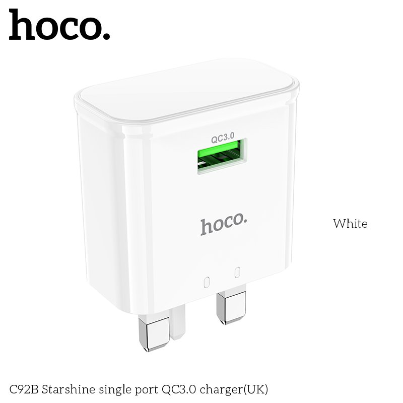 HOCO SINGLE PORT QUICK CHARGER 18W C92B