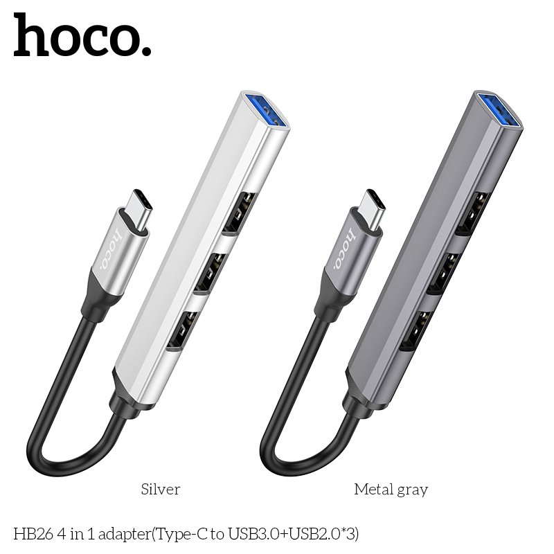 HOCO TYPE C TO USB 3.0+USB 2.0*3 MINI ADAPTER HB26