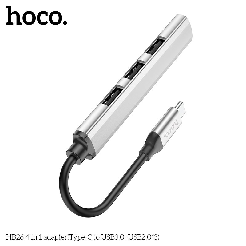 HOCO TYPE C TO USB 3.0+USB 2.0*3 MINI ADAPTER HB26