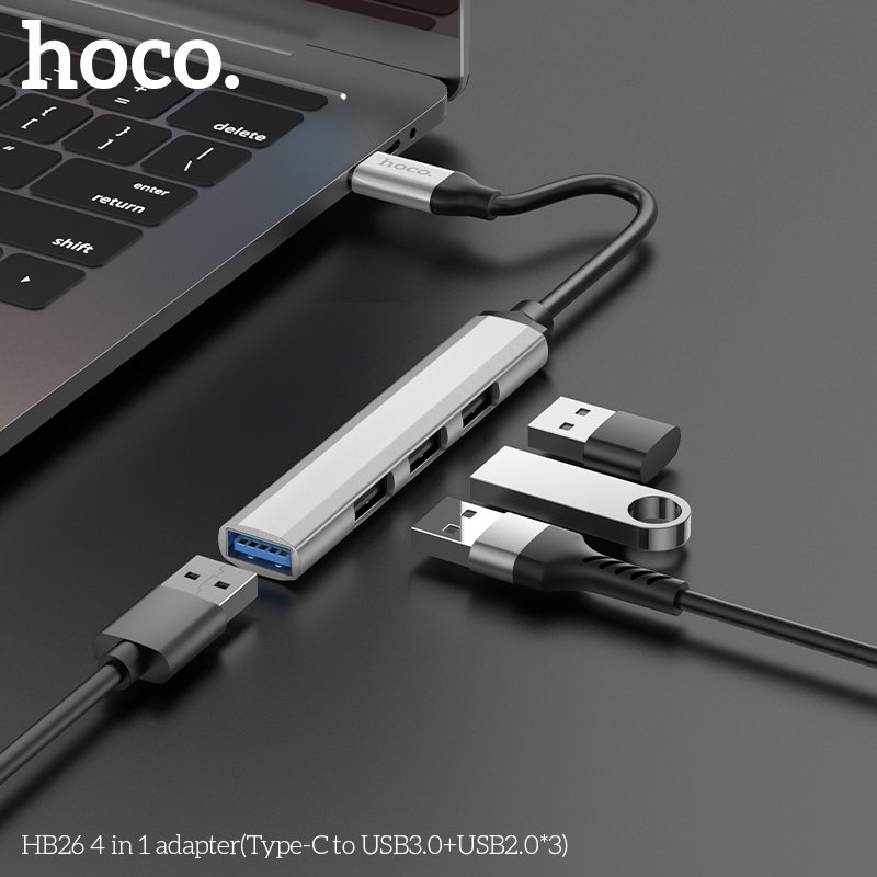 HOCO TYPE C TO USB 3.0+USB 2.0*3 MINI ADAPTER HB26